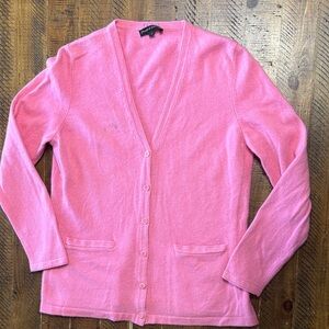 Pearls & Cashmere Women’s 100% Cashmere Button Up Cardigan in Size Large